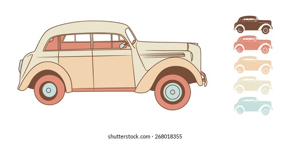 machine in retro style on white background vector