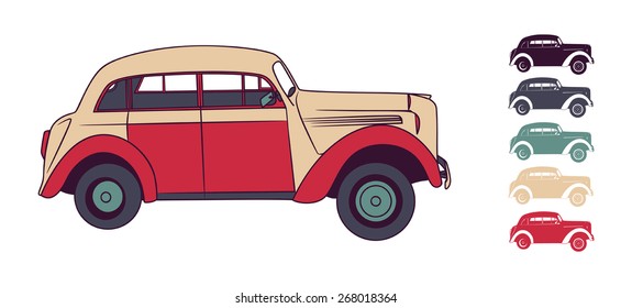 machine in retro style on white background vector