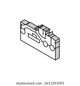 machine for road construction isometric icon vector. machine for road construction sign. isolated symbol illustration