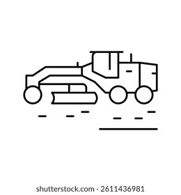 machine for road construction line icon vector. machine for road construction sign. isolated contour symbol black illustration