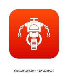 Machine robot icon digital red for any design isolated on white vector illustration