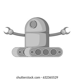 Machine robot icon in monochrome style isolated on white background vector illustration