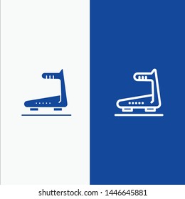 Machine, Running, Track, Treadmill Line and Glyph Solid icon Blue banner Line and Glyph Solid icon Blue banner