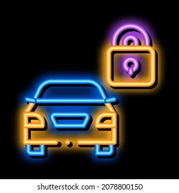 Maquinaria Segura Vector de señal de luz de neón cerrado. Icono brillante de la señal de cierre de Machine Safe. ilustración de símbolo transparente