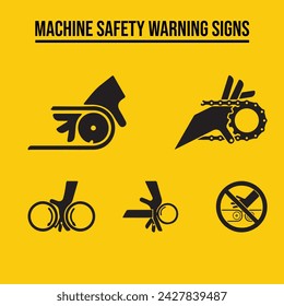 Machine Safety Warning Signs vector
