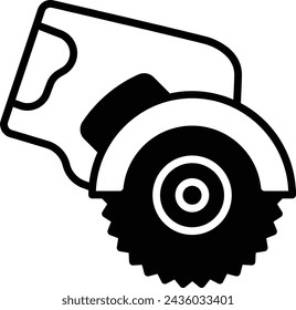 Machine saw glyph and line vector illustration