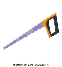 Icono de la sierra mecánica. Isométrico del icono vectorial de la sierra mecánica para el diseño web aislado en fondo blanco