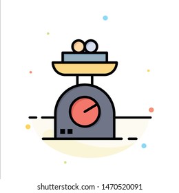Machine, Scale, Weighing, Weight Abstract Flat Color Icon Template. Vector Icon Template background