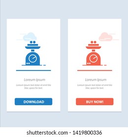 Machine, Scale, Weighing, Weight  Blue and Red Download and Buy Now web Widget Card Template