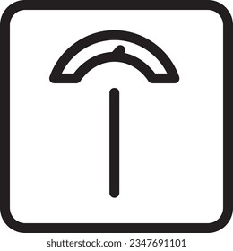 Icono de contorno de peso de escala de máquina