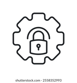 Machine security thin line icons. Perfect pixel on transparent background