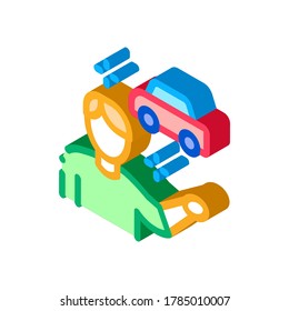 machine seller icon vector. isometric machine seller sign. color isolated symbol illustration