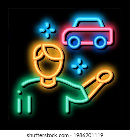 machine seller neon light sign vector. Glowing bright icon machine seller sign. transparent symbol illustration