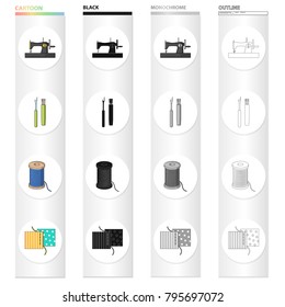 Machine, sewing, equipment, and other web icon in cartoon style.Atelier, factory, workshop, icons in set collection.
