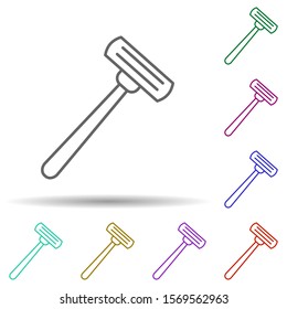 Machine for shaving multi color icon. Simple thin line, outline vector of web icons for ui and ux, website or mobile application