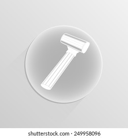 machine for shaving on a white button with shadow 
