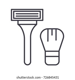 machine for shaving vector line icon, sign, illustration on background, editable strokes