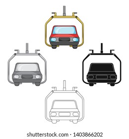 Machine, single icon in cartoon,black style.Machine, vector symbol stock illustration web.