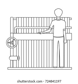 Machine, single icon in outline style.Machine vector symbol stock illustration web.