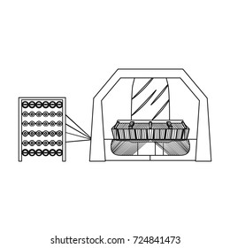 Machine, single icon in outline style.Machine vector symbol stock illustration web.