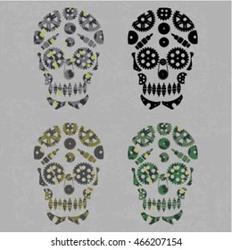 machine skull vector