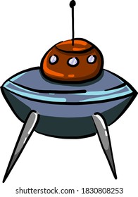 Machine from space, illustration, vector on white background