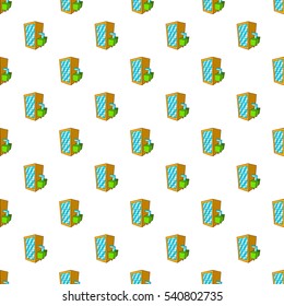 Machine spilling beer pattern. Cartoon illustration of machine spilling beer vector pattern for web