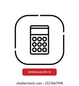 Machine symbol, calculator outline vector icon