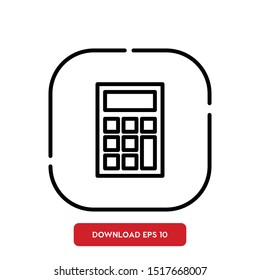 Machine symbol, calculator outline vector icon
