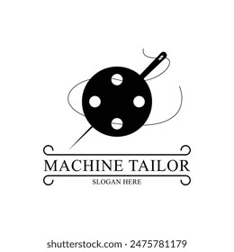 machine tailor logo design concept vintage retro