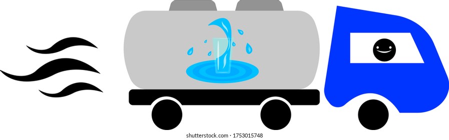 Maschine mit einem Behälter für die Wasserzufuhr nach einem Muster in Form eines durchsichtigen Glasmusters mit einem schönen Spritzer sauberer flüssiger Objekte auf weißem Hintergrund Logo für Design