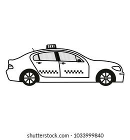 Machine taxi icon isolated on white background.  vector illustration.