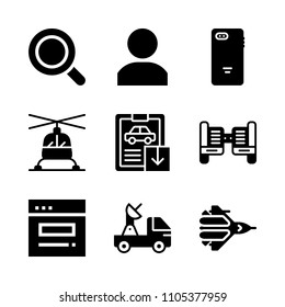 machine, team, engine and star icons in Technology vector set. Graphics for web and design