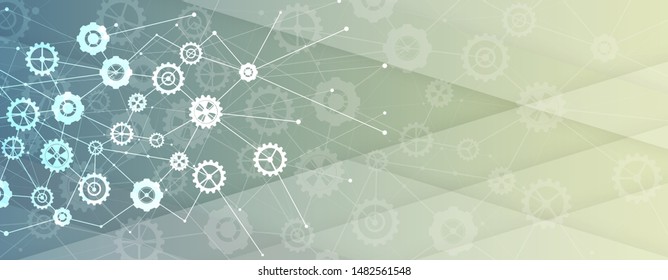 machine technology gears. modern gearwheel mechanism abstract bacground