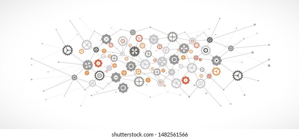 machine technology gears. modern gearwheel mechanism abstract bacground