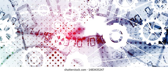 machine technology gears. modern gearwheel mechanism abstract bacground