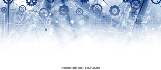 machine technology gears. modern gearwheel mechanism abstract bacground