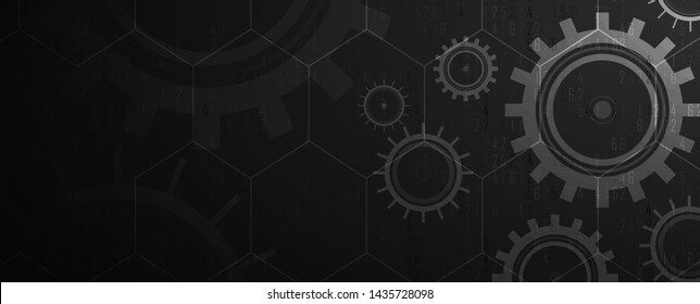 Engranajes de la tecnología de la máquina. Fondo abstracto del mecanismo retro de la rueda dentada