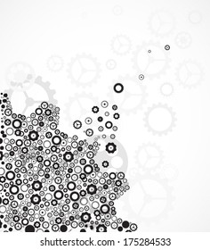 machine technology gears. retro gearwheel mechanism abstract background