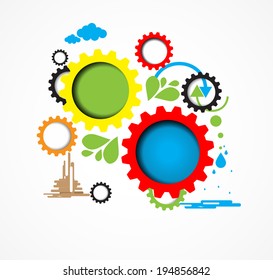 machine technology gears. retro gearwheel mechanism abstract bacground