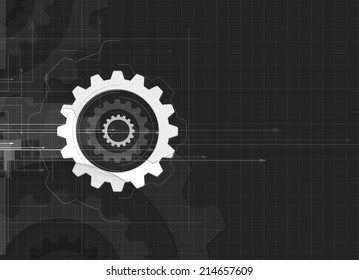 machine technology gears. retro gearwheel mechanism abstract dark background