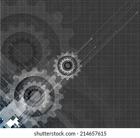 machine technology gears. retro gearwheel mechanism abstract background