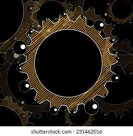 machine technology gears. retro gearwheel mechanism abstract bacground