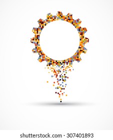 machine technology gears. retro gearwheel mechanism abstract background