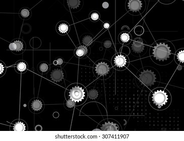 machine technology gears. retro gearwheel mechanism abstract background