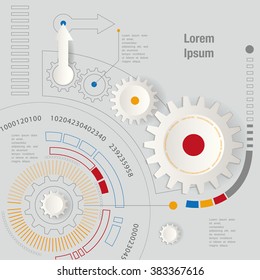 machine technology gears. retro gearwheel mechanism abstract background