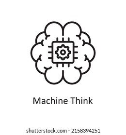 Machine Think vector outline Icon Design illustration. Data Analytic Symbol on White background EPS 10 File