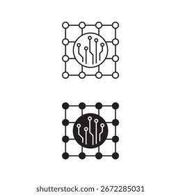 Machine thinking technology icon sign symbol design vector