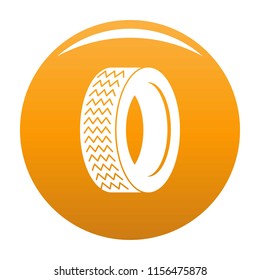 Machine tire icon. Simple illustration of machine tire vector icon for any design orange