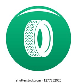 Machine tire icon. Simple illustration of machine tire vector icon for any design green